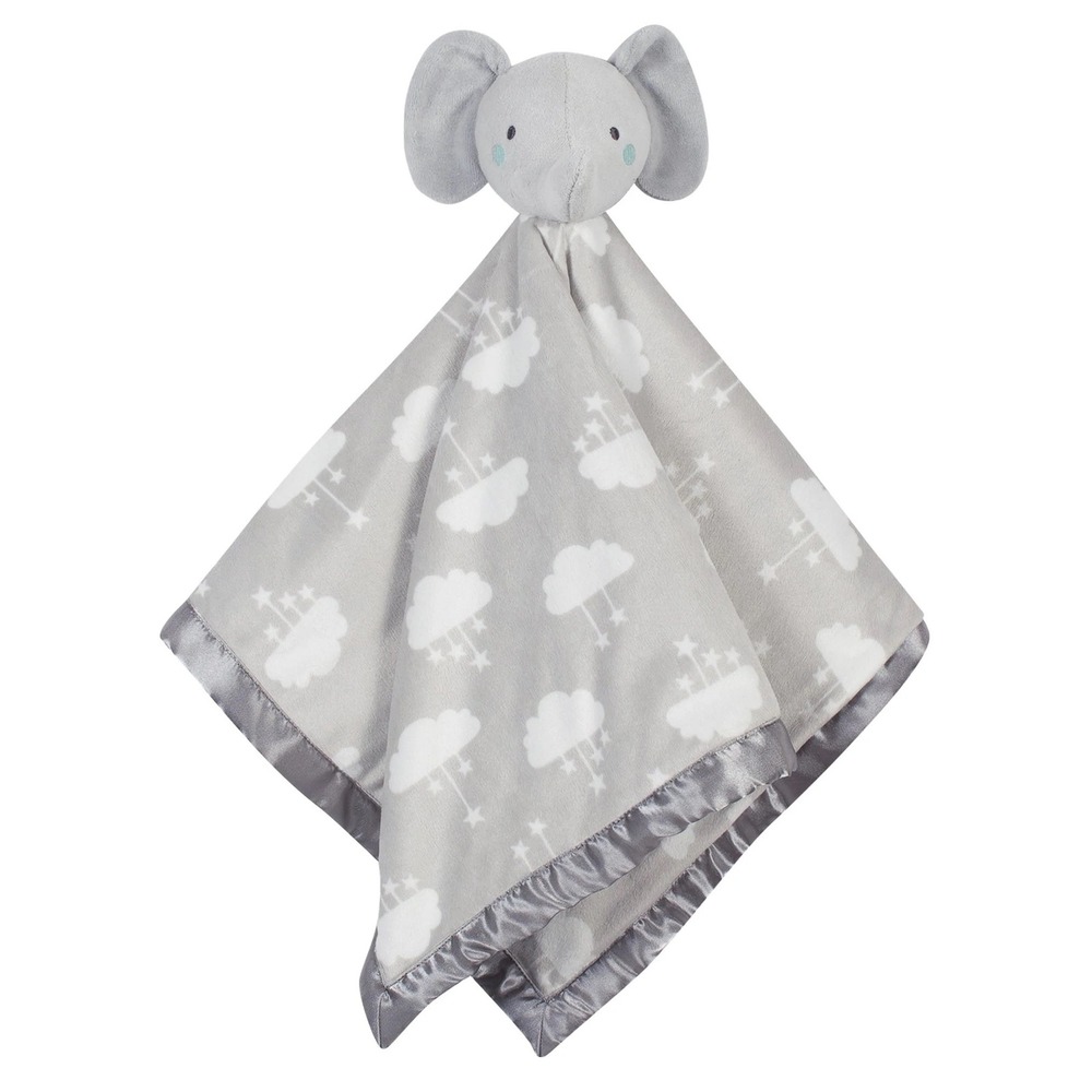 Parent's Choice XL‎ 24x24 Lovey Security Blanket Elephant Cloud Star Satin Trim